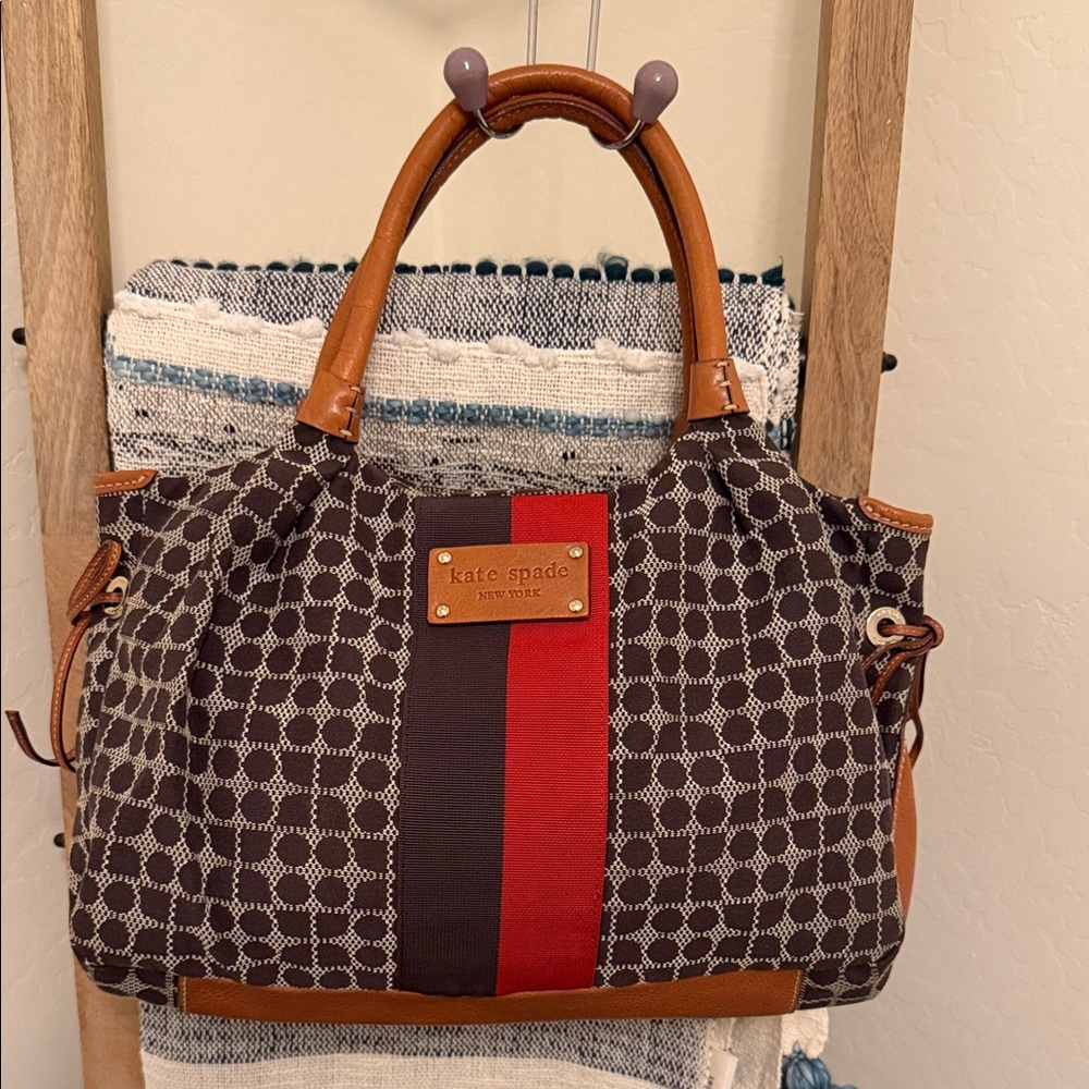 Kate Spade Black and Red Geometric Satchel